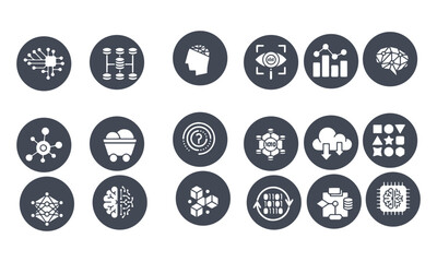 Machine Learning icons vector design 