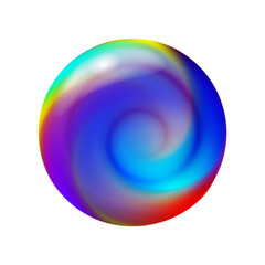 Ball, glass sphere with abstract spiral. png