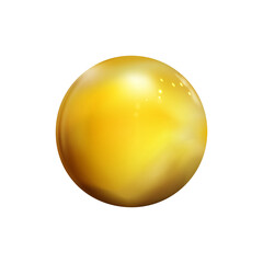 Glossy golden sphere, polished ball isolated. Orb icon 3d gold color. Realistic geometric design. Template shape. png