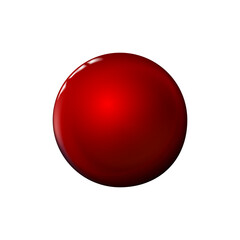 Obraz premium Red glossy sphere, polished ball. Mock up of clean round the realistic object, glassy orb icon. Geometric design simple shape, smooth circle form. Isolated. png