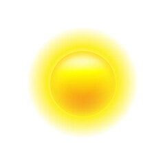 Sun icon with rays out of roundels. Sign or logo design with yellow cute sun. Png
