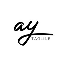 A hand-drawn signature logo design template