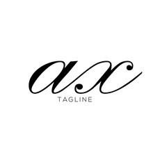 A hand-drawn signature logo design template