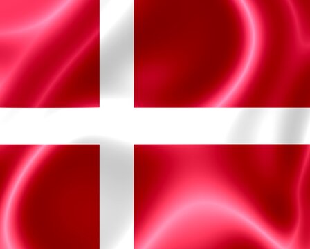 Shiny and waving Denmark flag