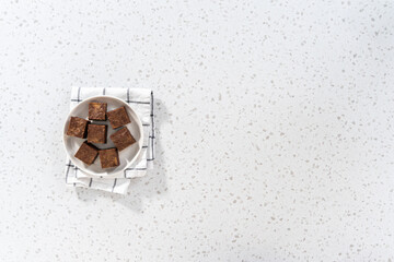 Homemade chocolate peanut butter fudge