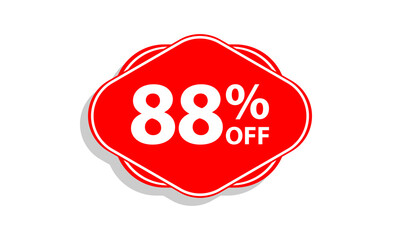 Basic 88 offer tag discount vector icon stamp