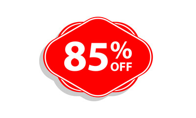 85 offer tag discount vector icon stamp