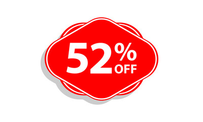 52 offer tag discount vector icon stamp