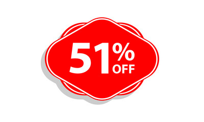 51 offer tag discount vector icon stamp
