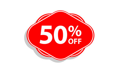 50 offer tag discount vector icon stamp