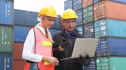 team  working at logistics industry