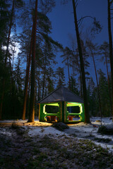 camping in the forest