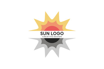 Pastel color vintage style sun logo illustration design