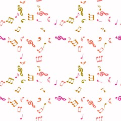 Cartoon seamless music notes pattern for wrapping paper and kids clothes print and fabrics and linens