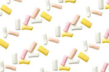 png. colorful marshmallows. pattern. on a white background.