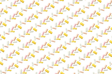 png. colorful marshmallows. pattern. on a white background.