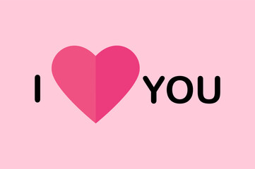 greeting card with the inscription I love you for valentine's day