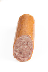saucisson à l'ail sur fond blanc