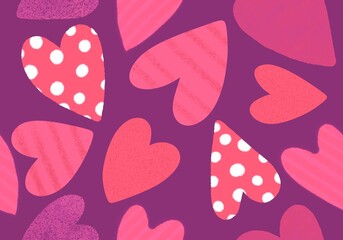 Valentines hearts seamless cartoon pattern for wrapping and kids clothes print and fabrics and gift box