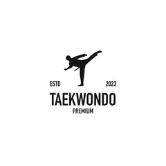 Fototapeta na wymiar Taekwondo martial logo design vector illustration