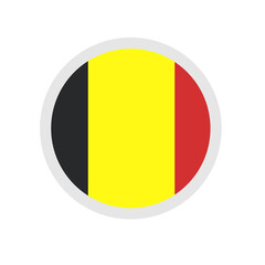 National flag of Belgium, round icon, PNG