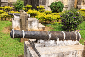 Cannon is at display in Madikeri fort in Coorg, india. - obrazy, fototapety, plakaty