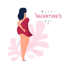 Luxurious girl in a dress. Valentine's day card or invitation.