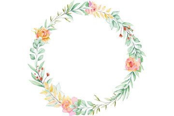 Flower Wreath - Watercolor Flower Vector Graphic - Floral Illustration - Vector - Wild Flowers - Leaf - Leaves - Collection - Nature - Transparent - Isolated - Illustrator - AI EPS SVG PNG JPG