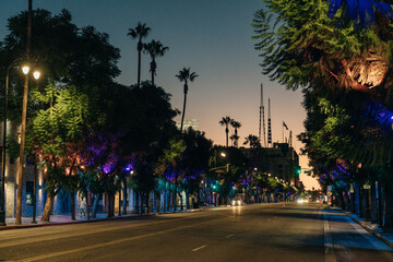 Fototapeta na wymiar LOS ANGELES - dec 2022 Tourists flock to nightlife businesses on Hollywood Boulevard