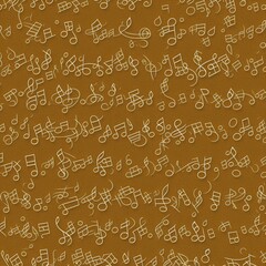 seamless pattern with musical notes, fantasy, abstraction, ai