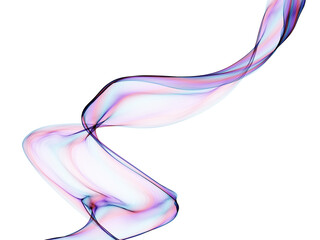 Colored air plume, transparent smoke, isolated. Fantastic plastic hi-tech futuristic abstract technology layout. Futuristic art. Png