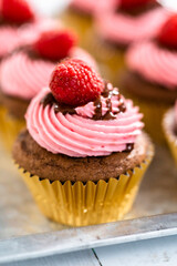 Chocolate raspberry cupcakes