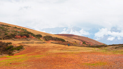 Peruvian countryside landscape on the sacred valley, taken on December 2022.