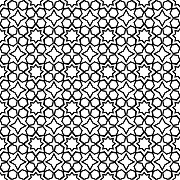 Seamless geometric pattern. stained glass flat ornament. Islamic pattern. arabic, ornament, motif. Ramadan Kareem element for your banner. geometric ornate, vector illustration.