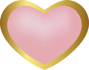 Beautiful Pink Heart with Gold Border for Valentine's Day