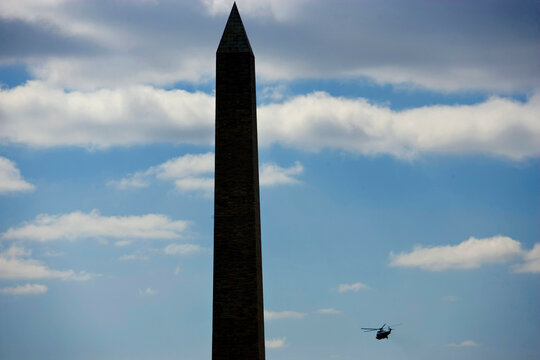 President Bush departs via Marine One to Wheeling, Wv