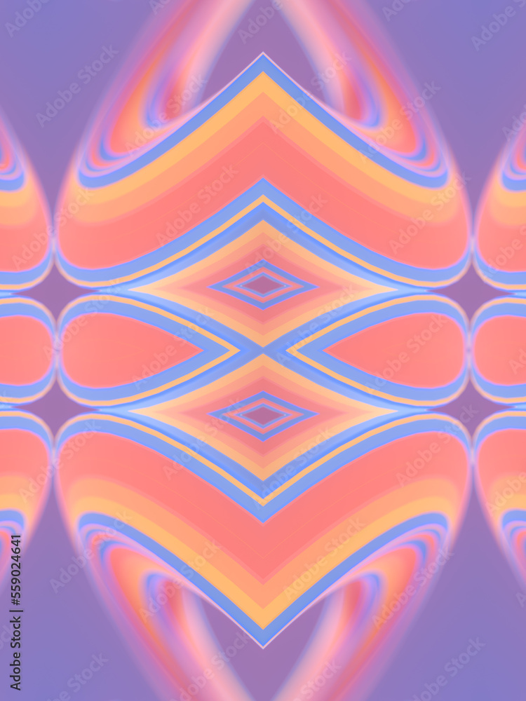 Aufkleber 3d rendering digital illustration of multi colored geometric shape. Abstract art background