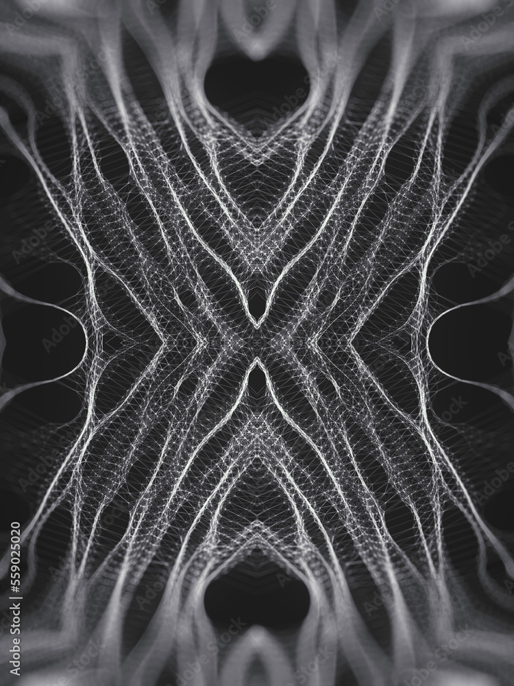 Aufkleber psychedelic organic web background. 3d rendering digital illustration