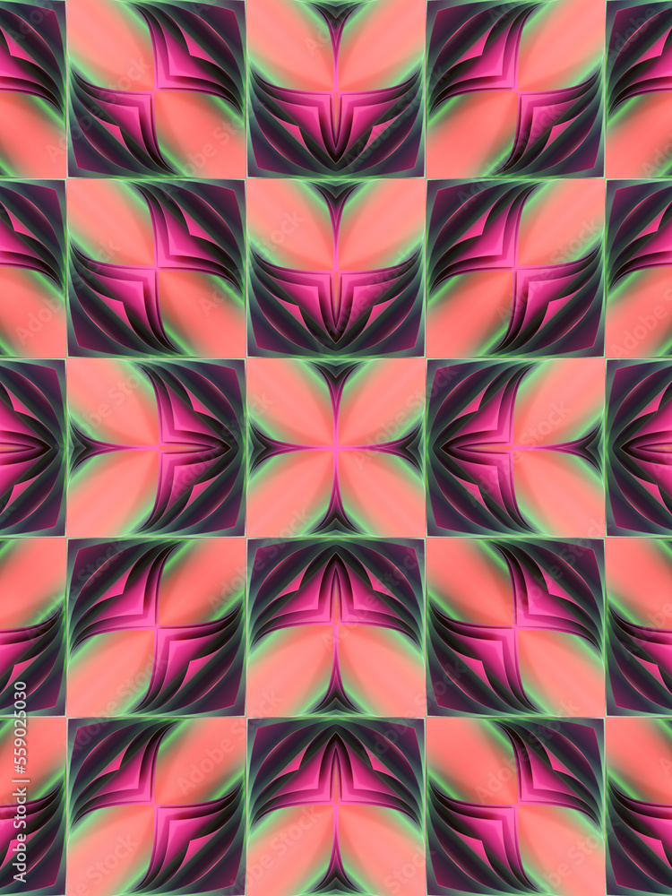 Aufkleber kaleidoscopic pattern of stacks of colorful pages. abstract background. 3d rendering digital illustr