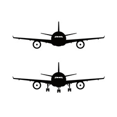Commercial Airplane Passenger Jet - vector Icon illustration silhouette