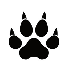 Animal Paw Print - vector Icon illustration silhouette © grimgram