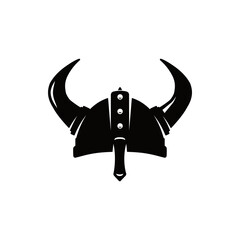 Fototapeta premium Old Viking Helmet - vector Icon illustration silhouette