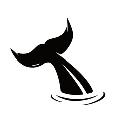 Whale Tail - vector Icon illustration silhouette
