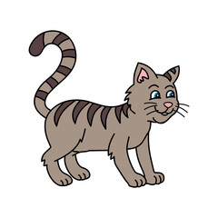 Fototapeta na wymiar Cat vector illustration. Cute cartoon cat. Cat hand draw isolated.