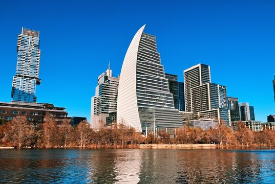 Austin's downtown landscape with google building