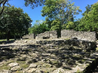 Fototapeta na wymiar Ancient ruins on Cozumel Island