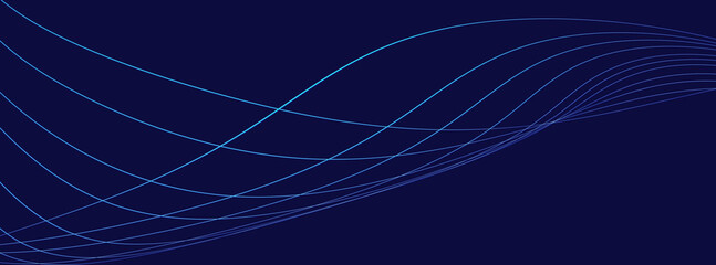 Abstract Blue technology  background with light striped lines wave. light effect of neon glow. copy space for text, for websites, designers, wallpaper background illustration, geometric minimal shapes