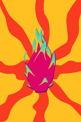 dragon fruit flat vector graphic.Creative illustration for backgrounds, posters, pamphlets, cards and design materials