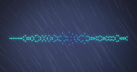 Animation of moving columns over light trails on black background - Powered by Adobe