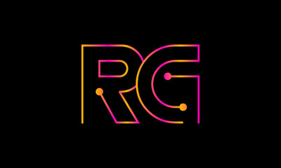 Fototapeta RG logo design. Initial letter RG logo design. RG logo monogram design vector template. obraz